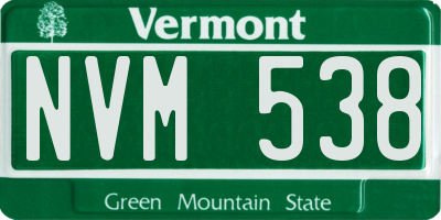 VT license plate NVM538