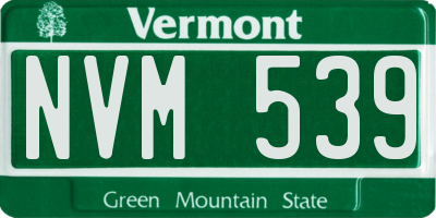 VT license plate NVM539