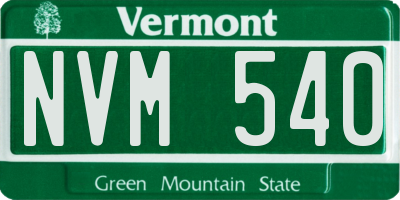 VT license plate NVM540