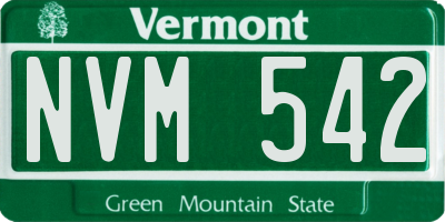 VT license plate NVM542