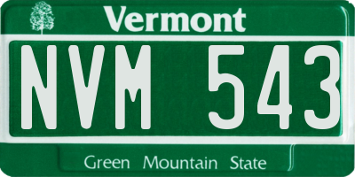 VT license plate NVM543