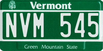 VT license plate NVM545