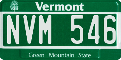 VT license plate NVM546