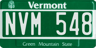 VT license plate NVM548