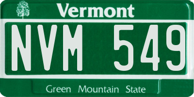 VT license plate NVM549