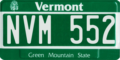 VT license plate NVM552