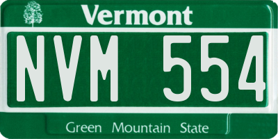 VT license plate NVM554