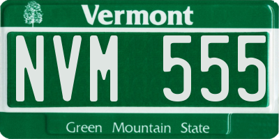 VT license plate NVM555