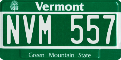 VT license plate NVM557