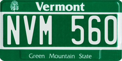 VT license plate NVM560