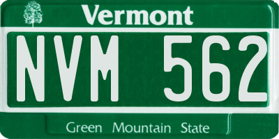VT license plate NVM562
