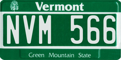 VT license plate NVM566