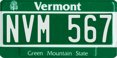 VT license plate NVM567