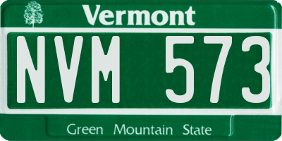 VT license plate NVM573