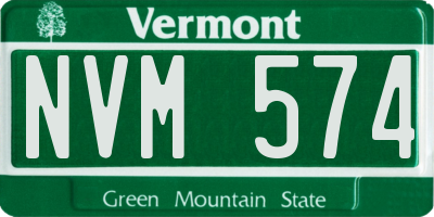 VT license plate NVM574