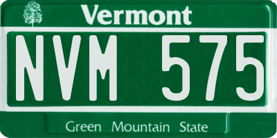 VT license plate NVM575