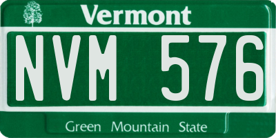 VT license plate NVM576