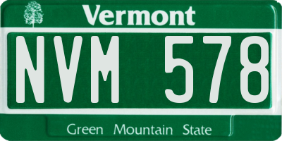VT license plate NVM578