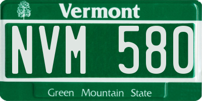 VT license plate NVM580