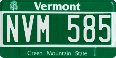 VT license plate NVM585