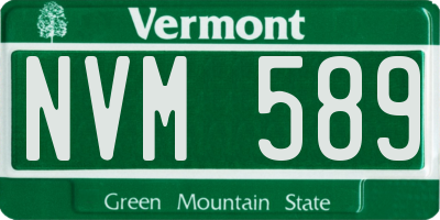 VT license plate NVM589