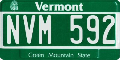 VT license plate NVM592
