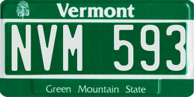 VT license plate NVM593