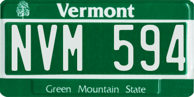 VT license plate NVM594