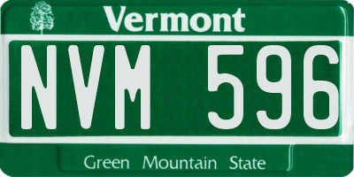 VT license plate NVM596