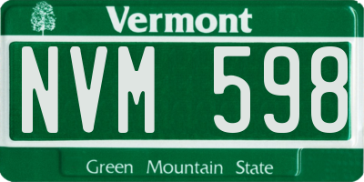 VT license plate NVM598