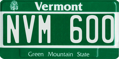 VT license plate NVM600