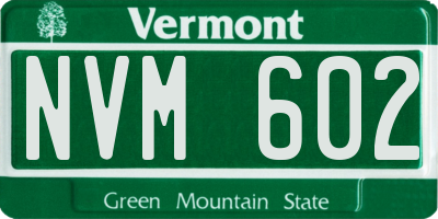 VT license plate NVM602