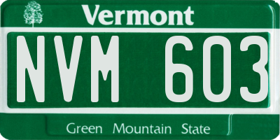 VT license plate NVM603