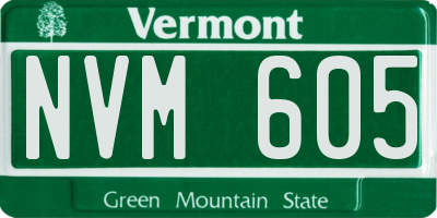 VT license plate NVM605