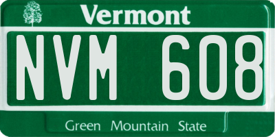 VT license plate NVM608