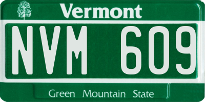 VT license plate NVM609