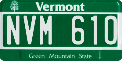 VT license plate NVM610