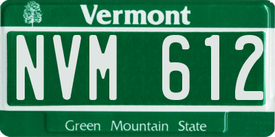 VT license plate NVM612
