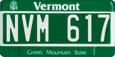 VT license plate NVM617
