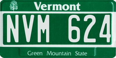 VT license plate NVM624