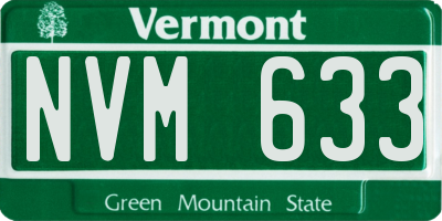 VT license plate NVM633