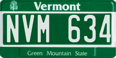 VT license plate NVM634