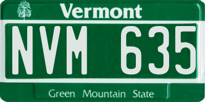 VT license plate NVM635