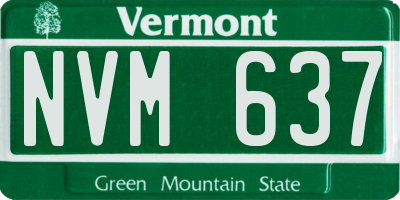 VT license plate NVM637