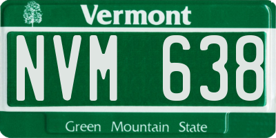 VT license plate NVM638