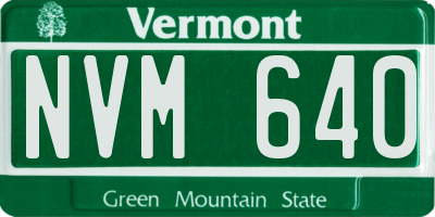VT license plate NVM640