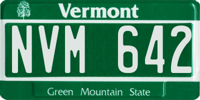 VT license plate NVM642