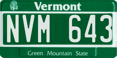 VT license plate NVM643