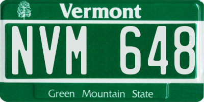 VT license plate NVM648