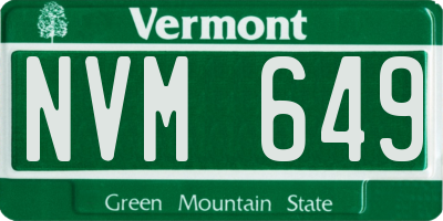 VT license plate NVM649